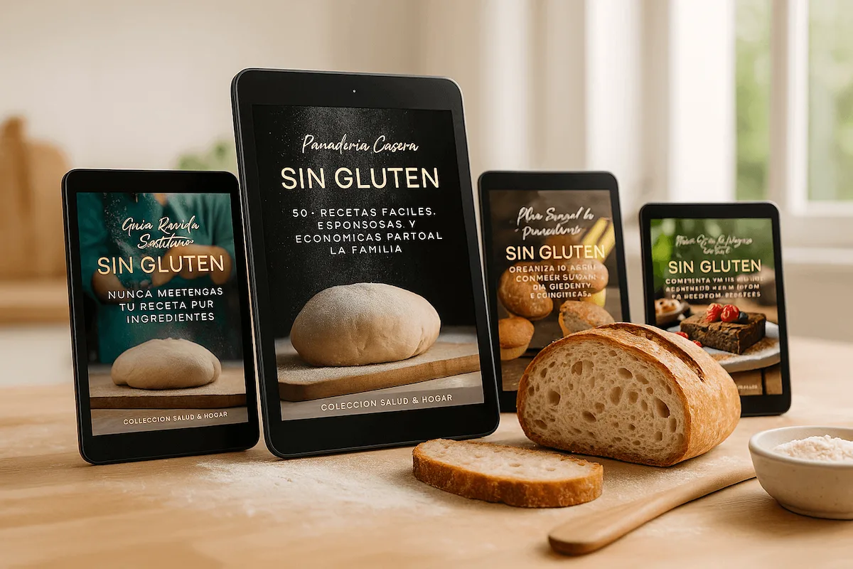 Mockup del ebook Panadería Casera Sin Gluten